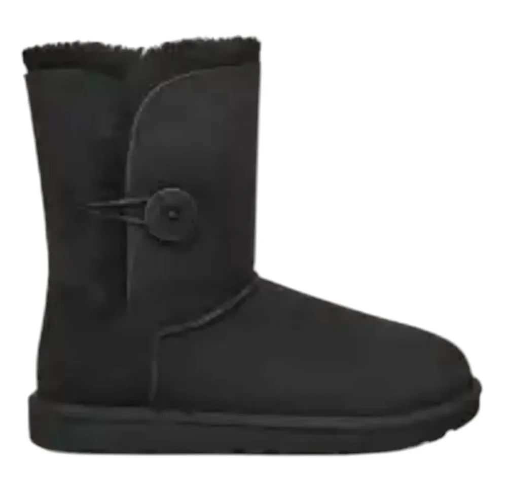 NWOB UGG Bailey Button Winter Boot In Black Size 5